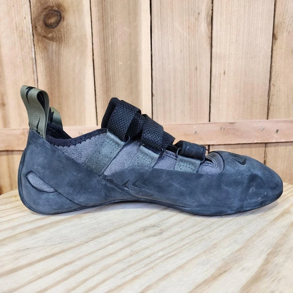 Evolv Kronos Rock Climbing Shoes Mens 9.5 Womens 10.5 Black Strap Closure TRAX